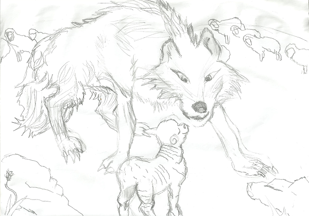 Illustrations Le Loup et l'Agneau - École La Vallée